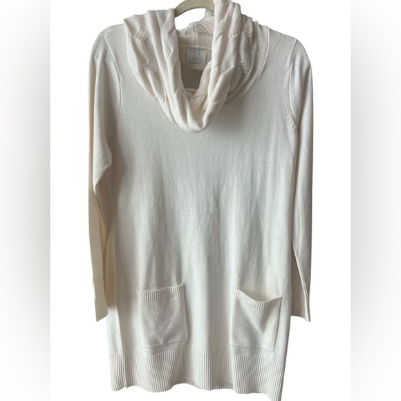 New York & Company Dresses & Skirts - New York & Co cream cowl neck knit sweater dress